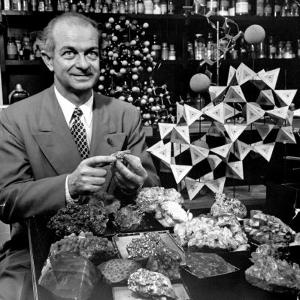 Cal. Tech Chemistry Professor, Dr. Linus Pauling with His Mineral Collection by J^ R^ Eyerman