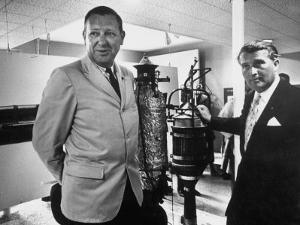 Dr. Werner Von Braun and Paul Horgan with a Piece from the Goddard Rocket Collection by J^ R^ Eyerman