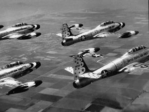 F84 Planes Flying in Formation by J^ R^ Eyerman
