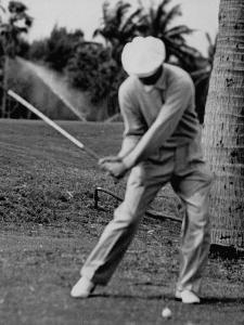 Golfer Ben Hogan, Demonstrating His Golf Drive by J^ R^ Eyerman