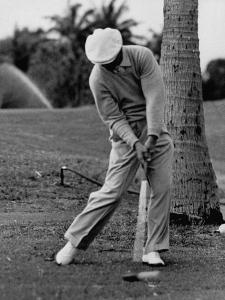 Golfer Ben Hogan, Demonstrating His Golf Drive by J^ R^ Eyerman