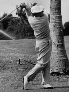 Golfer Ben Hogan, Demonstrating His Golf Drive by J^ R^ Eyerman