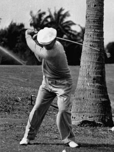 Golfer Ben Hogan, Demonstrating His Golf Drive by J^ R^ Eyerman