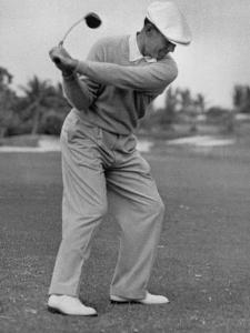 Golfer Ben Hogan, Dropping His Club at Top of Backswing by J^ R^ Eyerman