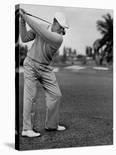 Golfer Ben Hogan, Demonstrating His Golf Drive-J. R. Eyerman-Framed Premier Image Canvas
