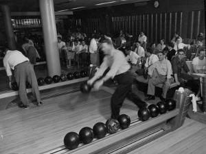 People Bowling at the Mcculloch Motors Recreation Building by J^ R^ Eyerman