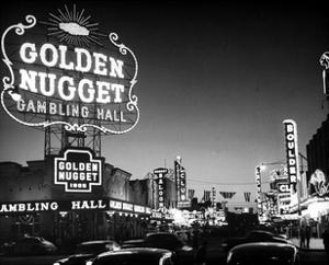 The Golden Nugget Gambling Hall Lighting Up Like a Candle by J^ R^ Eyerman