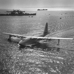 View of Plane Designed and Built by Howard R. Hughes by J^ R^ Eyerman
