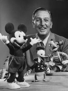 Walt Disney, of Walt Disney Studios, Posing with Some Famous Cartoon Characters by J^ R^ Eyerman