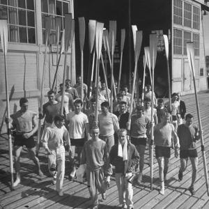 Washington Univ. Rowing Team Showing Up for Practice by J^ R^ Eyerman