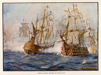 Captain Fagg in the "Buck" Out-Sails the Spanish Blockade-J.r. Skelton-Framed Art Print