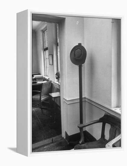 J. Robert Oppenheimer's Famous Porkpie Hat Which Hangs Outside of His Office-Alfred Eisenstaedt-Framed Premier Image Canvas