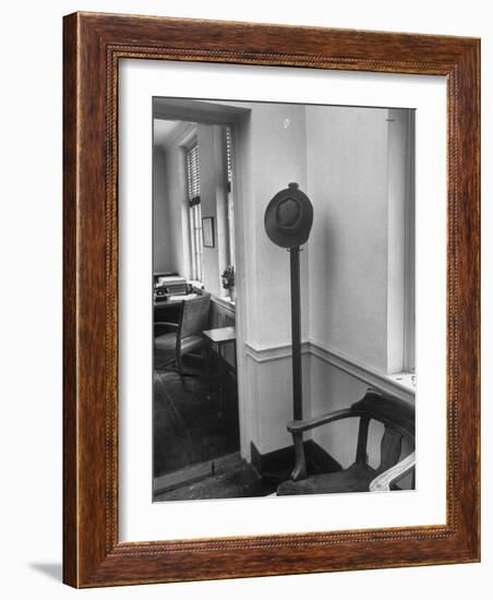 J. Robert Oppenheimer's Famous Porkpie Hat Which Hangs Outside of His Office-Alfred Eisenstaedt-Framed Photographic Print