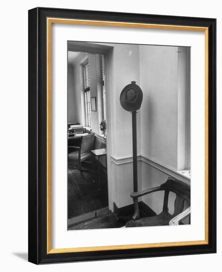 J. Robert Oppenheimer's Famous Porkpie Hat Which Hangs Outside of His Office-Alfred Eisenstaedt-Framed Photographic Print