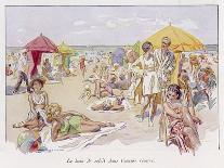 Beach Scene at the French Resort of Deauville-J. Simont-Art Print