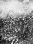 German Soldiers under Fire from Allied Guns, Flanders, World War I, 1914-J Simont-Giclee Print