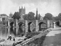 Hereford Cathedral and Wye Bridge, c1900-J Thirwall-Framed Photographic Print