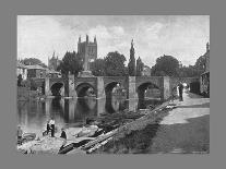 Hereford Cathedral and Wye Bridge, c1900-J Thirwall-Framed Photographic Print