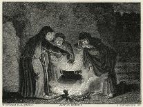 Macbeth, Act IV Scene I: The Witches in Their Cavern Gathered Around the Boiling Cauldron-J. Thompson-Framed Art Print