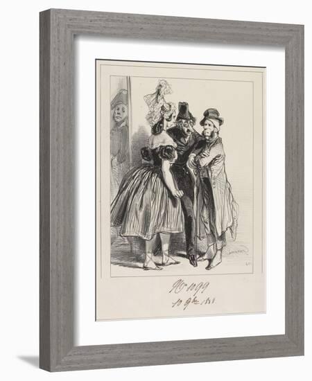 J'Vous Dis Que Vot' Femme a Insulté La Mienne, M'Sieu!, 1838-Paul Gavarni-Framed Giclee Print