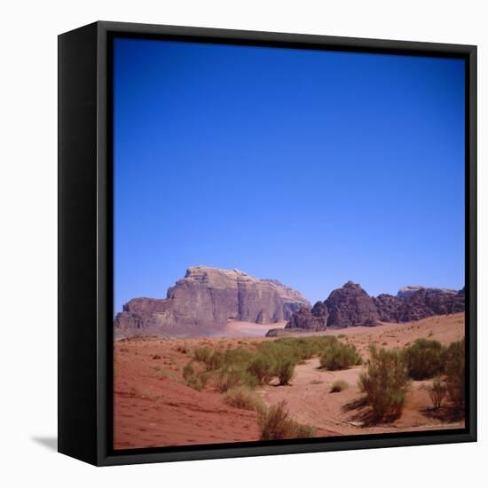Jabal Rum, Desert Landscape in Southern Jordan, Wadi Rum, Jordan, Middle East-Christopher Rennie-Framed Premier Image Canvas