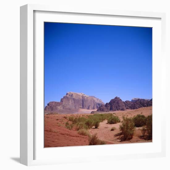 Jabal Rum, Desert Landscape in Southern Jordan, Wadi Rum, Jordan, Middle East-Christopher Rennie-Framed Photographic Print