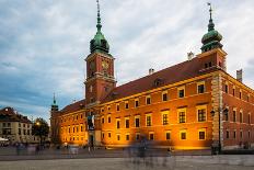 Night Panorama of Warsaw City Center-Jacek Kadaj-Framed Premier Image Canvas