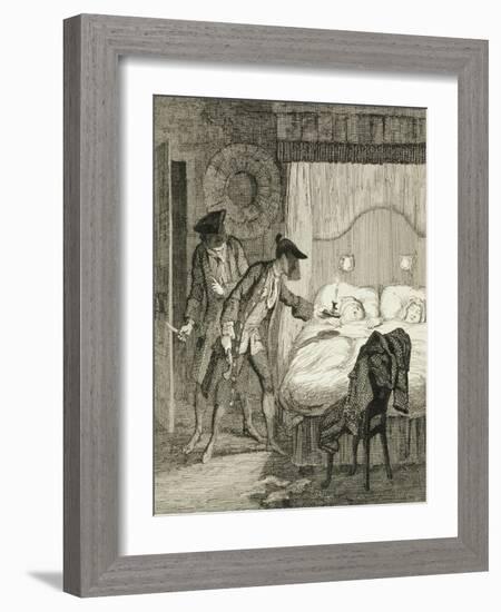 Jack and His Accomplice Blueskin Rob Mr Wood and His Wife in their Bedroom from 'Jack Sheppard: a R-George Cruikshank-Framed Giclee Print