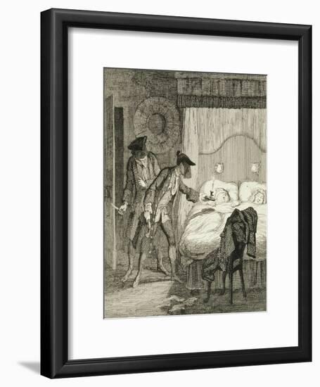 Jack and His Accomplice Blueskin Rob Mr Wood and His Wife in their Bedroom from 'Jack Sheppard: a R-George Cruikshank-Framed Giclee Print