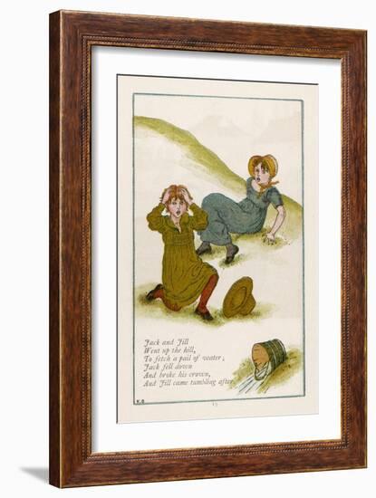 Jack and Jill after They Have Fallen Down the Hill-Kate Greenaway-Framed Art Print