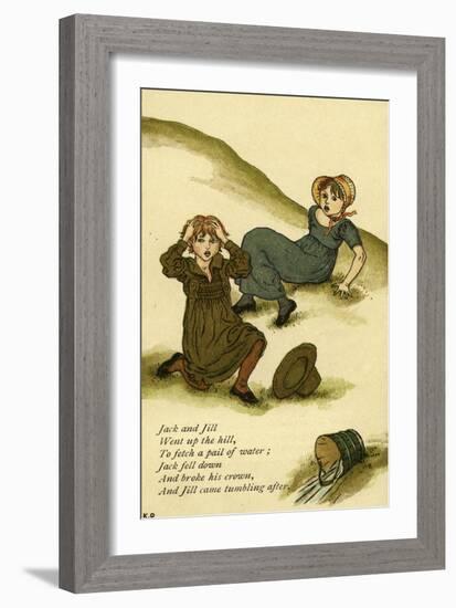 Jack and Jill illustrated-Kate Greenaway-Framed Giclee Print