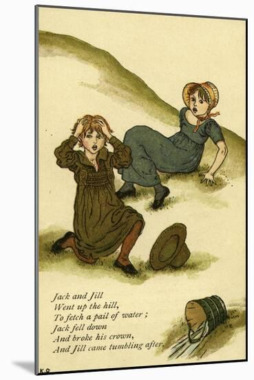 Jack and Jill illustrated-Kate Greenaway-Mounted Giclee Print