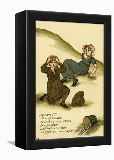 Jack and Jill illustrated-Kate Greenaway-Framed Premier Image Canvas