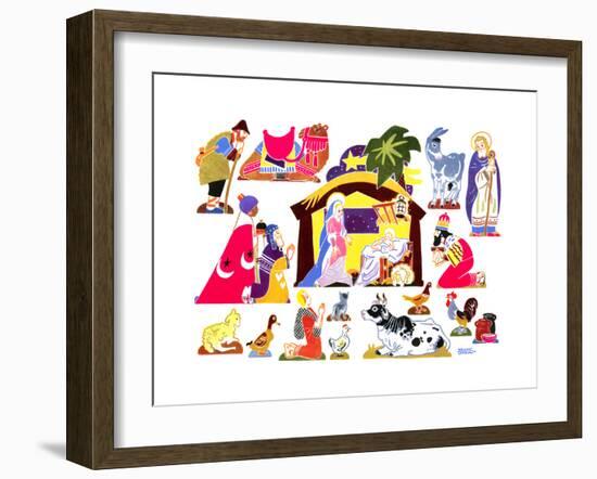 Jack and Jill Make a Creche - Jack & Jill-Frank Dobias-Framed Giclee Print