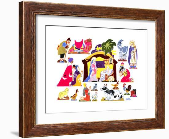 Jack and Jill Make a Creche - Jack & Jill-Frank Dobias-Framed Giclee Print