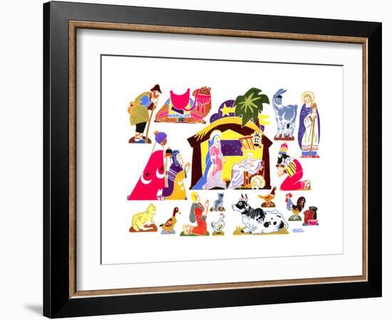 Jack and Jill Make a Creche - Jack & Jill-Frank Dobias-Framed Giclee Print