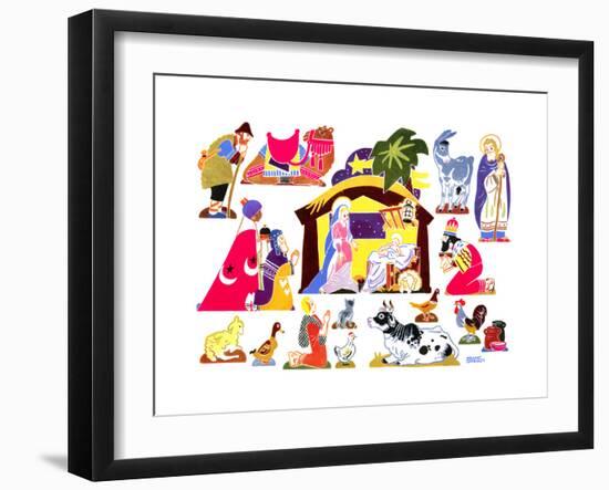 Jack and Jill Make a Creche - Jack & Jill-Frank Dobias-Framed Giclee Print