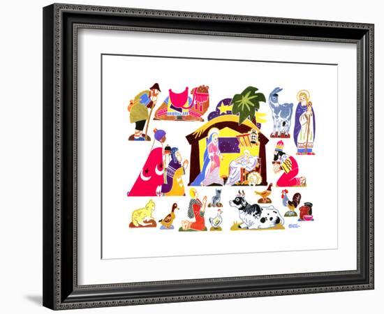 Jack and Jill Make a Creche - Jack & Jill-Frank Dobias-Framed Giclee Print