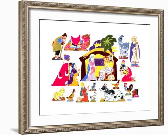 Jack and Jill Make a Creche - Jack & Jill-Frank Dobias-Framed Giclee Print