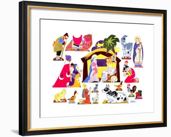 Jack and Jill Make a Creche - Jack & Jill-Frank Dobias-Framed Giclee Print