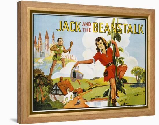 Jack and the Beanstalk Color Print-null-Framed Premier Image Canvas