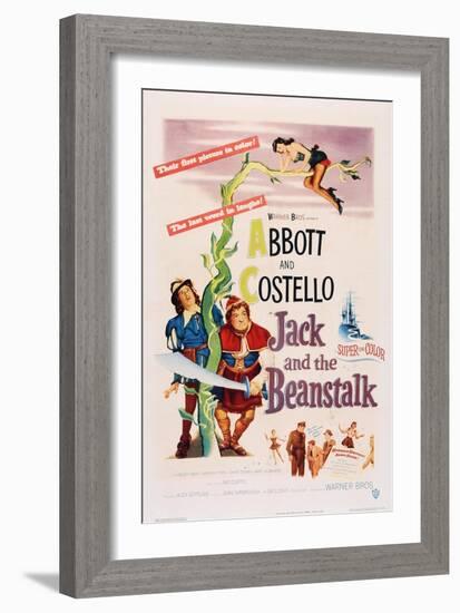 Jack and the Beanstalk, from Left: Bud Abbott, Lou Costello, 1952-null-Framed Art Print