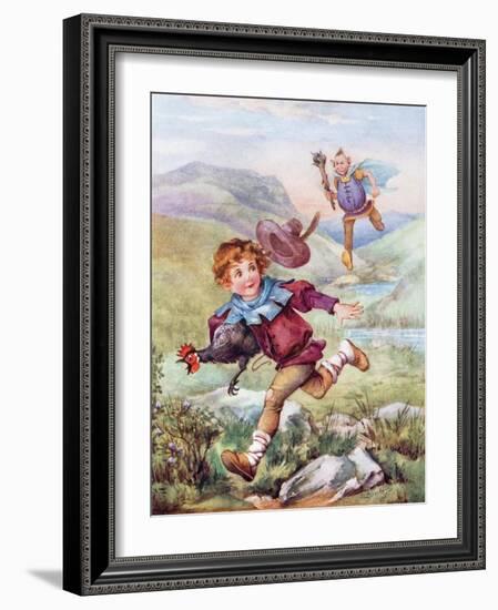 Jack and the Beanstalk Illustration-null-Framed Giclee Print