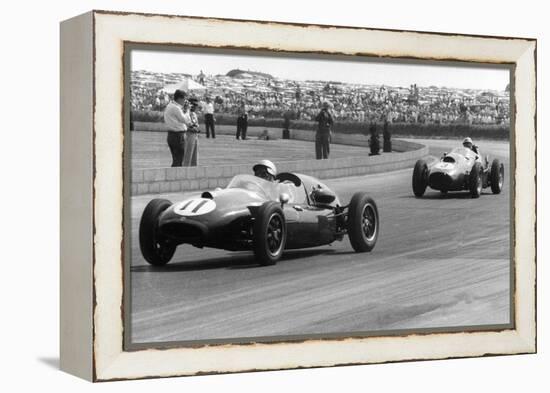 Jack Brabham leads in his Cooper T45, 1958 British Grand Prix-null-Framed Premier Image Canvas