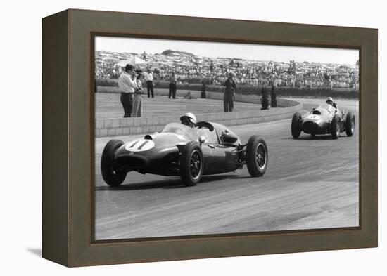 Jack Brabham leads in his Cooper T45, 1958 British Grand Prix-null-Framed Premier Image Canvas