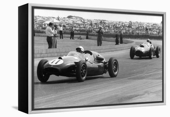 Jack Brabham leads in his Cooper T45, 1958 British Grand Prix-null-Framed Premier Image Canvas