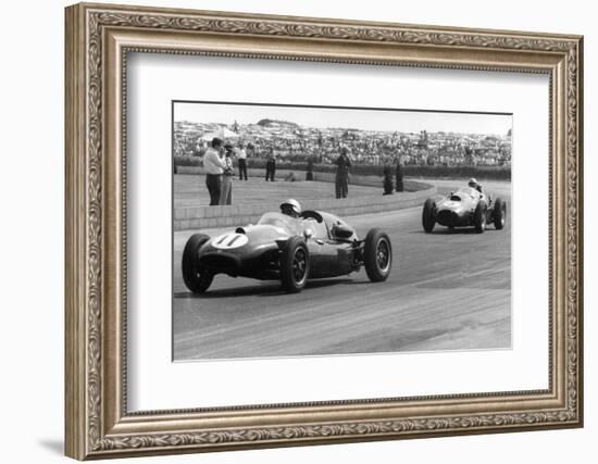 Jack Brabham leads in his Cooper T45, 1958 British Grand Prix-null-Framed Photographic Print