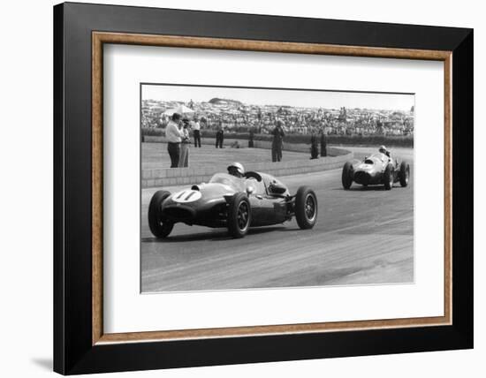 Jack Brabham leads in his Cooper T45, 1958 British Grand Prix-null-Framed Photographic Print