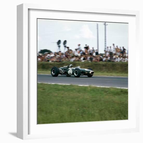 Jack Brabham Racing a Brabham-Repco Bt19, French Grand Prix, Reims, France, 1966-null-Framed Photographic Print