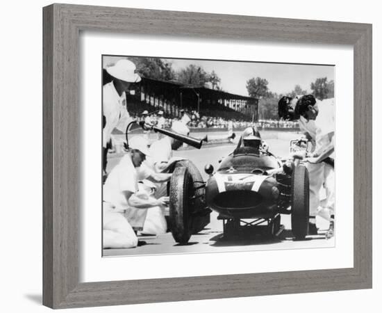 Jack Brabham's Cooper in the Pits, Indianapolis 500, Indiana, USA, 1961-null-Framed Photographic Print